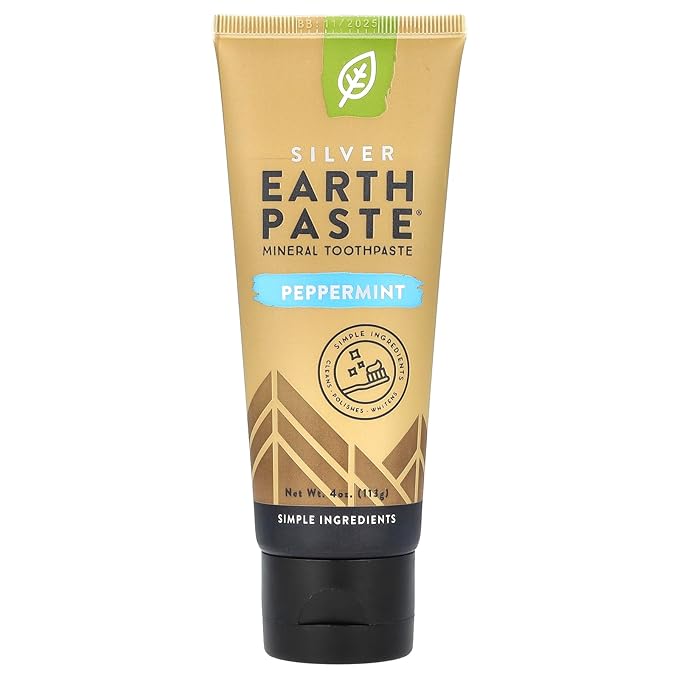 Redmond Earthpaste Natural Non-Flouride Toothpaste Peppermint 4 Ounce (Pack of 12)