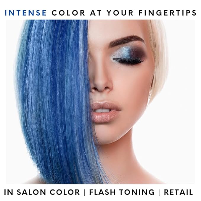 Watercolors by Tressa INTENSE 3-in-1 Color Depositing Shampoo Semi Permanent Hair Color Hair Dye Shampoo for Curly Dry and Normal Hair 8 fl oz - BLUE