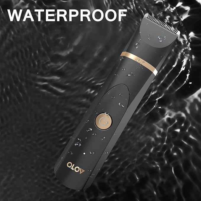 OLOV Electric Body Hair Trimmer for Men - Wet/Dry Body Shaver Groomer with 2 Repalcement Ceramic Blade USB Recharge Dock &amp Nosetrimmer Head Waterproof Male Hygiene Razor