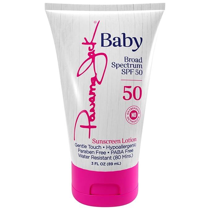 Panama Jack Baby Sunscreen Lotion - SPF 50 Broad Spectrum UVA/UVB Protection Hypoallergenic PABA Paraben Gluten &amp Cruelty Free 3 FL OZ (Pack of 6)