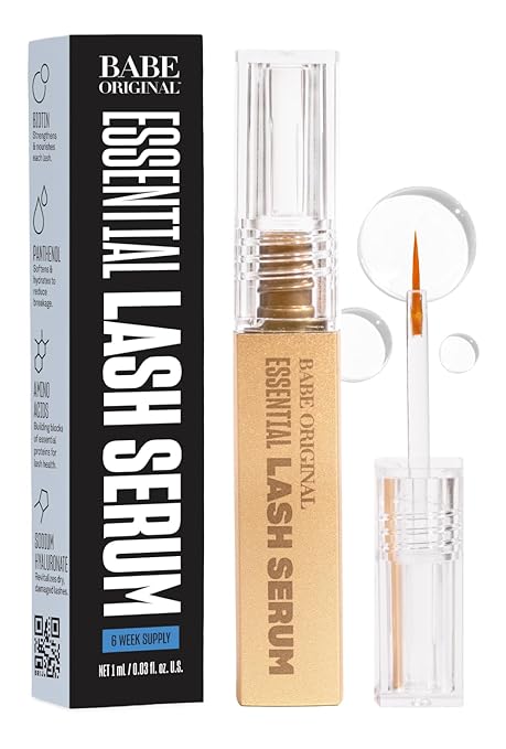 Babe Original Lash Serum - Fuller &amp Longer Looking Eyelashes Advanced Lash Enhancing Treatment for Natural Lashes Extensions &amp Eyebrows Vegan &amp Cruelty-Free