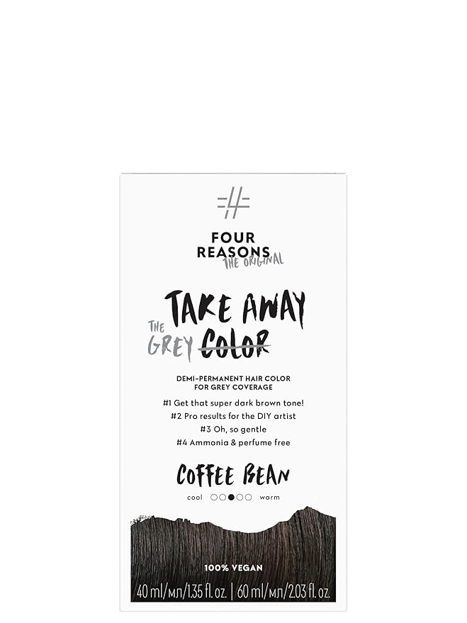 Four Reasons Takeaway Root Touch Up Hair Dye ? Coffee Bean 3.0 ? Demi-Permanent Color - Gray Coverage Root Hair Dye for Women ?Vegan &amp Fragrance Free