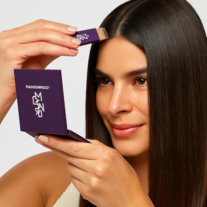 Madison Reed Root Touch Up + Brow Filler Legno Black Instant Gray Coverage Fills in Brows &amp Thinning Hairlines Temporary Concealing Powder 0.13 oz (60 uses)