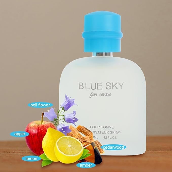 Valentine Milano &amp Blue Sky Men's Cologne Set Eau De Toilette 3.4 Fl Oz Each Citrus Fresh Musk Wood 2-Pack Gift Set for Men