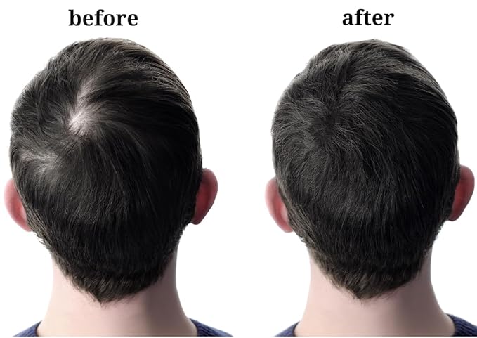 Men?™s Beard Mustache &amp Hair Root Touch Up Powder ? Bald Spot Cover Powder ? No Fragrance Talc or Parabens ? Hair Cover Hairline Powder by NuBeauti (Black With Brush)