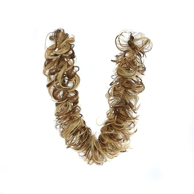 EARSHOT Hair Buns Hair Piece Messy Bun Ponytail Hair Extensions 80cm Long with Elastic Rubber Band Synthetic Fluffy Wrap Wig Women Hair Bun Hair Accessories For Girls (Color : 22H10)