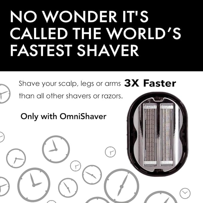 Premium OmniShaver Special - Free Hot Water Tong! Fastest Way to Shave Head Legs Arms Body | an Alternative to Disposable Shaving Razors Self Cleans &amp Strops During Use