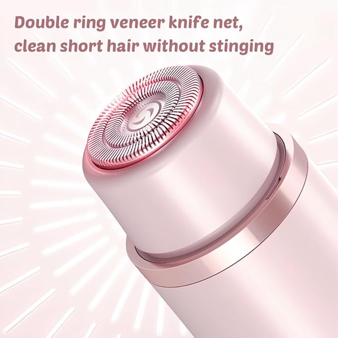 2025 New 2-in-1 Women's Body Shaver Bikini Trimmer Rechargeable Cordless Electric Shaver for Women IPX7 Waterproof Wet and Dry Hair Trimmer for Facial Face Lip Chin Underarm Legs (PP)