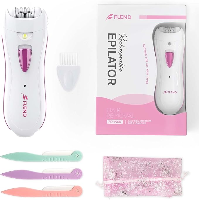 Epilator for Women Smooth Glide Epilator Facial and Body Hair Remover with LED Light Rechargeable Hair Removal Device for Face Bikini Armpits Arms and Legs