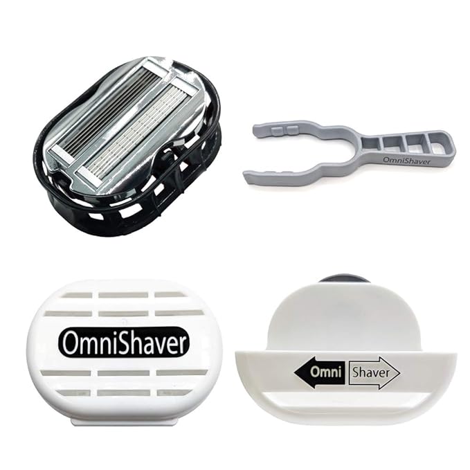 Premium OmniShaver Special - Free Hot Water Tong! Fastest Way to Shave Head Legs Arms Body | an Alternative to Disposable Shaving Razors Self Cleans &amp Strops During Use
