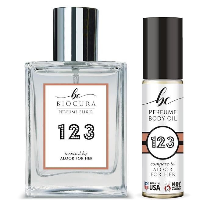 BC Perfume Spray + Body Oil Set Impression of Allure For Her Travel Size Refillable Bottle Long Lasting Eau de CologneFragrance Essential Replica Blend Sample Size For Men &amp Women 10ml+40ml