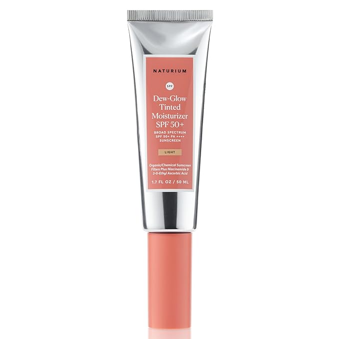 Naturium Dew-Glow Tinted Moisturizer SPF 50+ Light Daily Moisturizing Sunscreen &amp Face Primer with Tint Skin Protector with Dewy Finish 1.7 oz