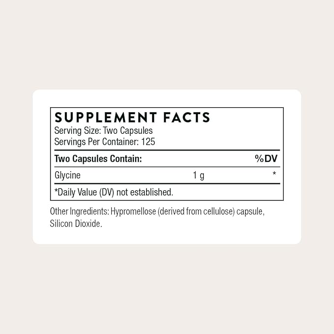 THORNE - Glycine - Amino Acid Support for Relaxation Detoxification and Muscle Function* - 250 Capsules