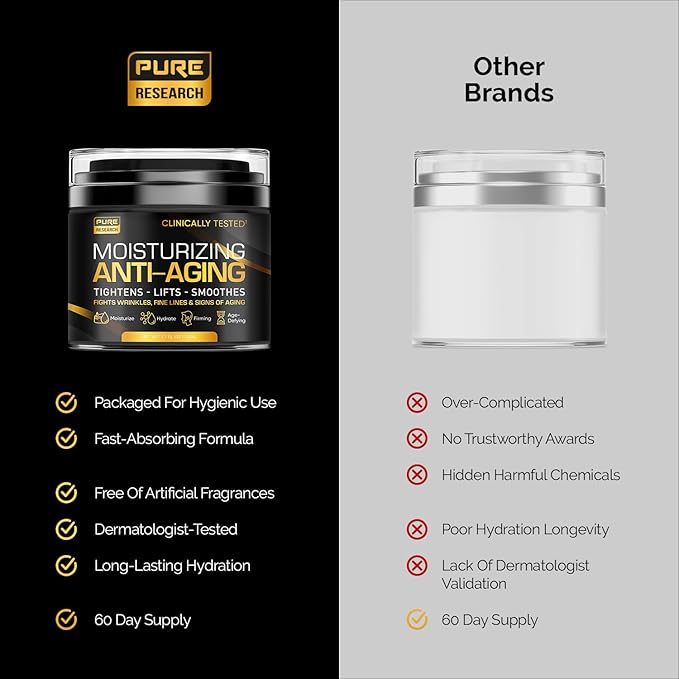 Men's Face Cream Moisturizer - Anti-Aging Cream For Men Collagen Retinol &amp Hyaluronic Acid - Day &amp Night - Facial Skin Care- Anti Wrinkle 1.7 oz