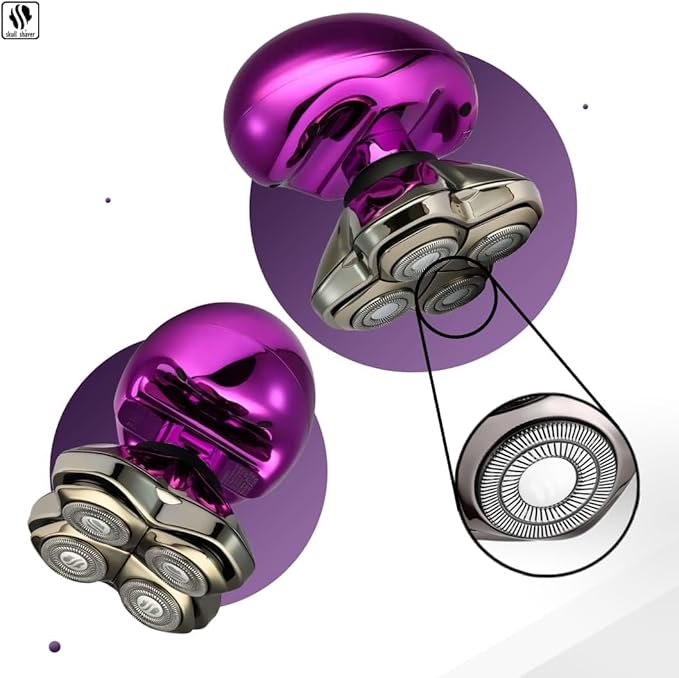 Skull Shaver Butterfly Kiss PRO - Women's Electric Shaver for Bikini Line Legs &amp Body - Wet &amp Dry Use - Ergonomic Hypoallergenic Blades - 60 Minutes Cordless Use - Purple