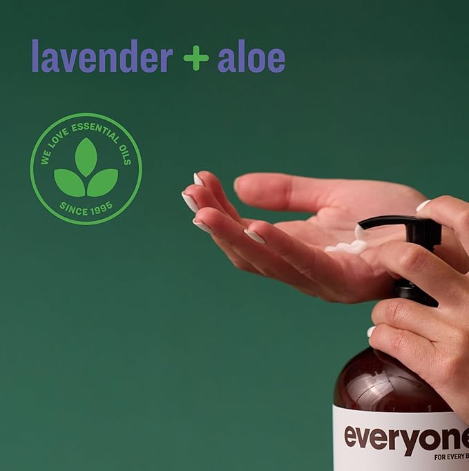 Everyone 2-in-1 Lotion for Hands/Body 32 ounce (Pack of 2) Lavender and Aloe made with Essential Oils for Men and Women