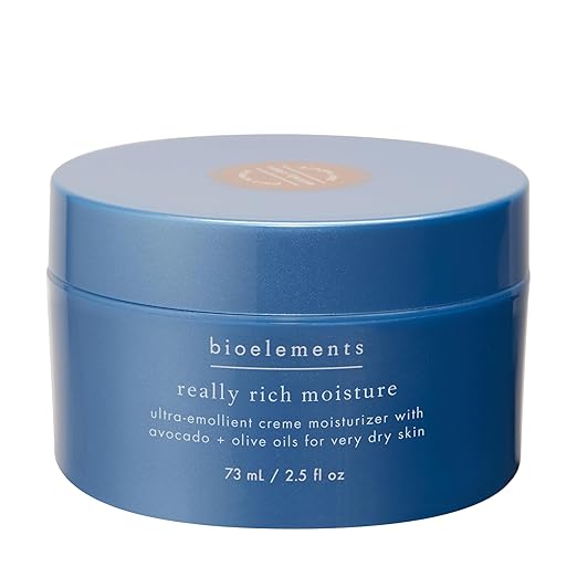 Bioelements Really Rich Moisture - 2.5 fl oz - Ultra Emollient Cream Facial Moisturizer for Very Dry Skin - Vegan Gluten Free - Never Tested on Animals
