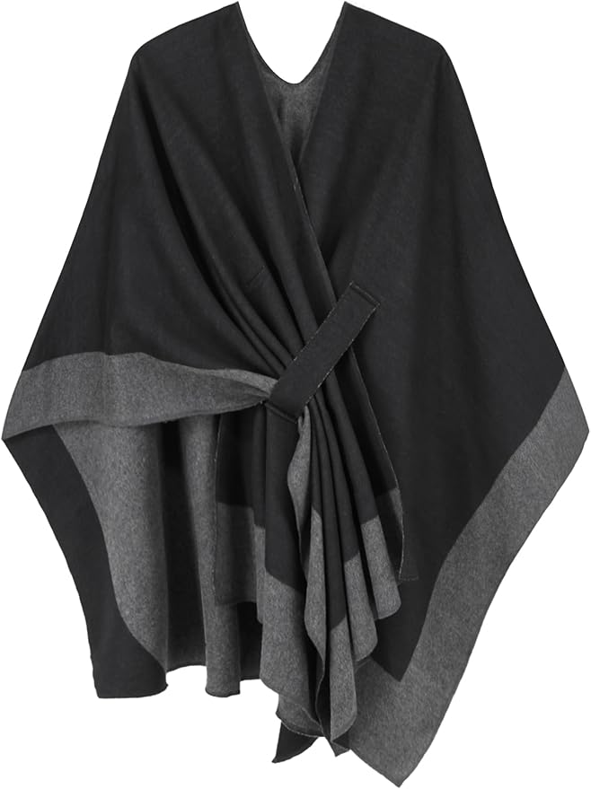 Moss Rose Women's Shawl Wrap Poncho Ruana Cape Open Front Cardigan Shawls for Fall Winter
