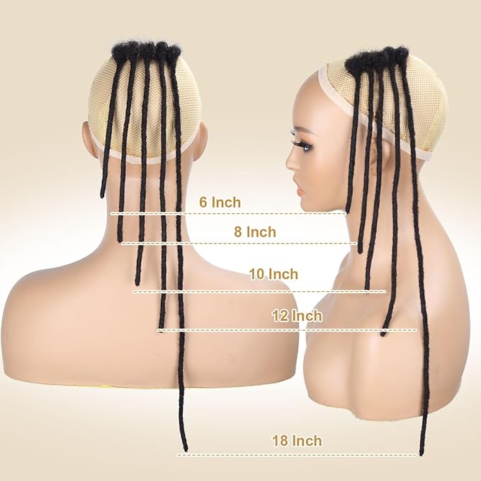 12 inch 40 Strands Loc Extensions Human Hair Real 0.6cm Width Human Hair Dreads Extensions for Man/Women Full Handmade Dreadlocks Can be Dyed(350)