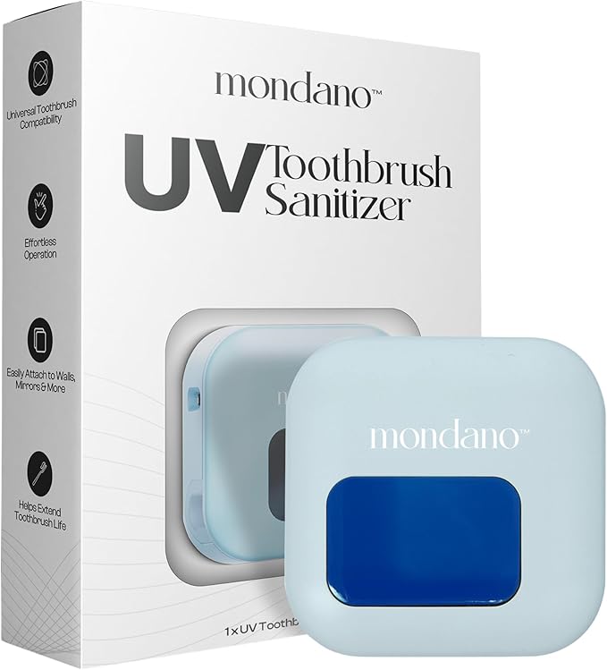Mondano UV-C Toothbrush Sanitizer and Holder Toothbrush Case - Manual/Electric Toothbrush Cover for Any Toothbrush Head - Rechargeable Toothbrush Travel Case Tooth Brush Cover Cap for Home