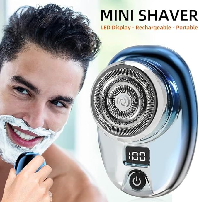 Head Shavers for Bald Men Mini Electric Razor Wet and Dry Washable Razor USB Charging Digital Display Portable Electric Shaver (Color : Gradient Blue)