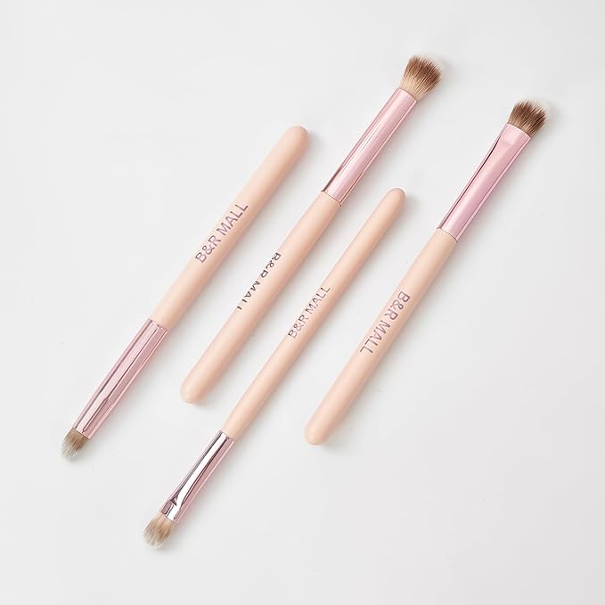 B&ampR MALL Makeup Brush Set with LED Mirror ? Supper soft Brushes for Flawless Foundation Concealer Eyeshadow &amp More | Lightweight Versatile Perfect for On-the-Go Touch-Ups (Champagne Gold)