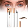 2 Pcs Microblading Eyebrow Pen Waterproof Microblading Eyebrow Pencil Eye Brow Pen with 4 Micro-Fork Tip Natural Makeup Long-Lasting Fine Stroke Magic Eyebrow Pencil Stay on All Day (Dark Brown)