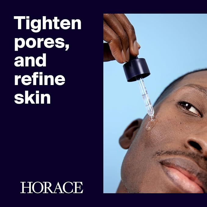 HORACE Salicylic Acid + Niacinamide Face Serum for Men ? Anti-Blemish Treatment for Pore Tightening Smoother Skin and Redness Reduction ? Vegan Skin Care for All Skin Types ? Unscented 30ml