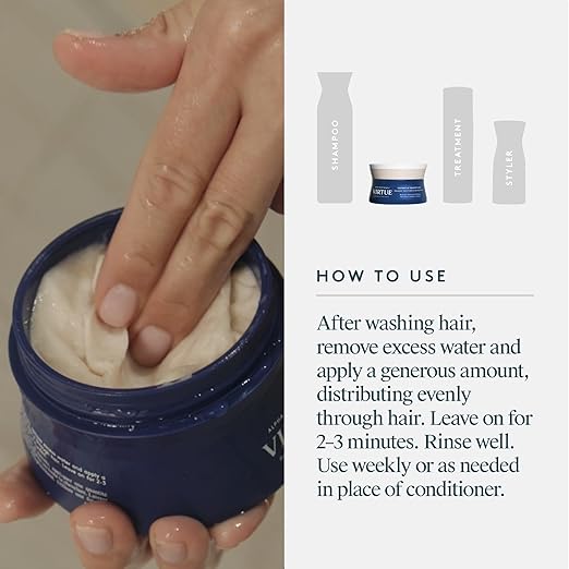 Virtue Restorative Hair Mask Treatment for Damaged Hair with Keratin and Baobab Seed Oil Safe for All Hair Types Color Safe