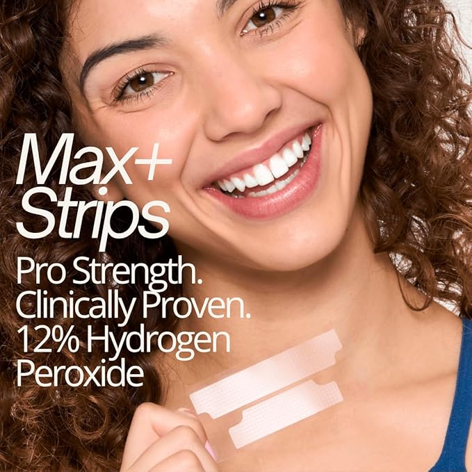 Max+ Instant Glow Strips ? 28 Strips (14 Treatments) 12% Hydrogen Peroxide. Enamel Safe. Sensitive?Teeth Formula. Fast Whitening. Mint Flavor.