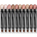 Orange Eyeshadow Stick Makeup Set 10PCS Neutral Shimmer And Matte Cream Eye Shadow Palette Metallic Bronze Smoky Eyeliner Brightener Crayon Kit Ideal Gift for Women -Stellar Pink Quartz