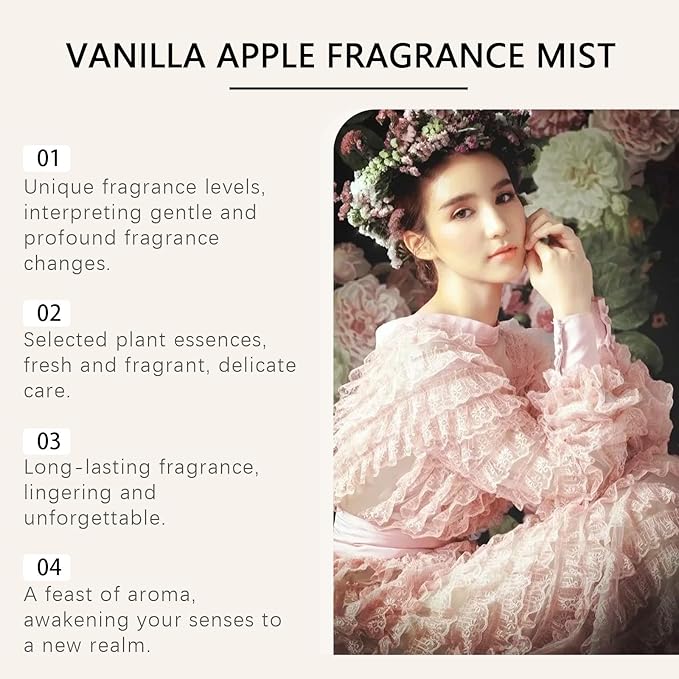 Vanilla Apple Romantic Body Fragrance Mist - Exquisite And Refreshing Scent Long - Lasting Light Perfume Body Spray(2PCS)