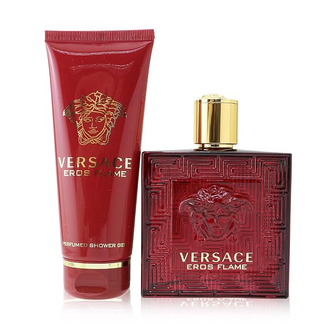 Versace Eros Flame for Men - 2 Pc Gift Set 3.4oz EDP Spray 3.4oz Perfumed Shower Gel