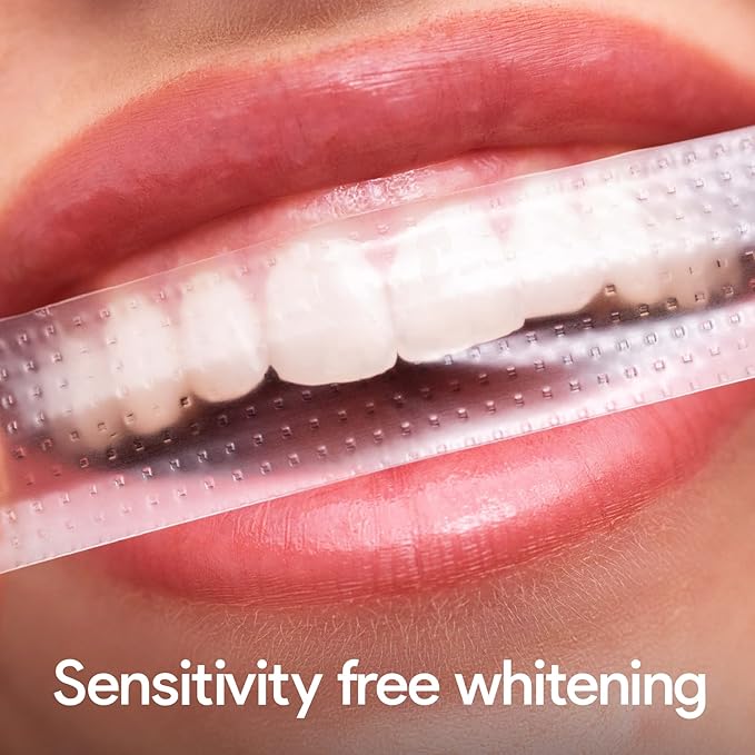 Hismile Teeth Whitening Strips for Sensitive Teeth Peroxide Free Dental White Strips Kit 28 Strips 14 Treatments