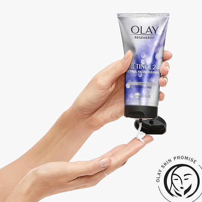 Olay Retinol 24 Duo Pack Renewing Exfoliating Cleanser FragranceFree 5.0 FL oz Night Moisturizer Fragrance-Free 1.7 oz 4ct Retinol Cleansing Melts