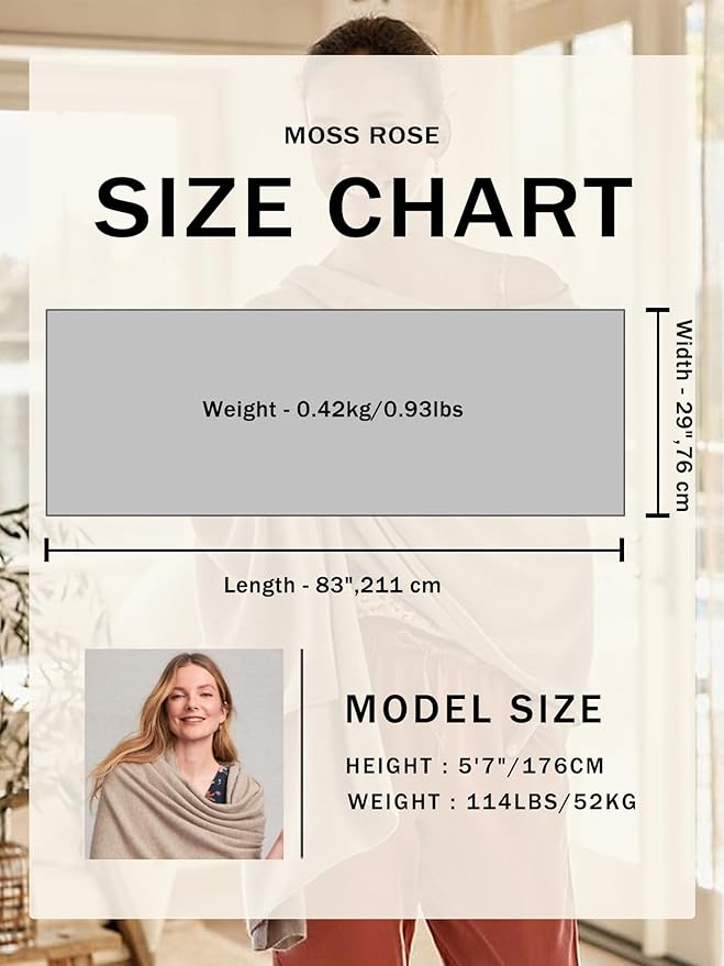 Moss Rose Women's Shawl Wrap Poncho Ruana Cape Open Front Cardigan Shawls for Fall Winter