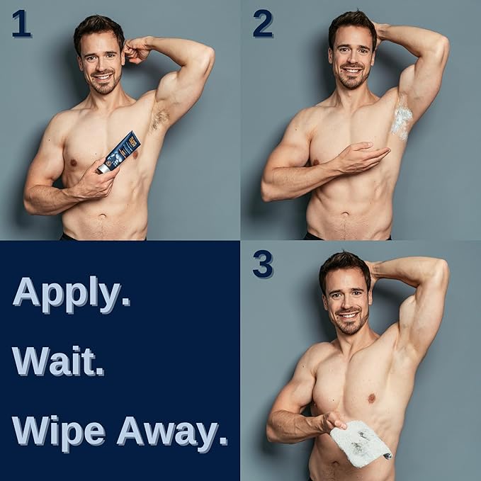 No Hair Crew | The Mega Bundle | Intimate and Body Hair Removal Creams with Intimate Dry &amp Fresh Powder | Made for Men