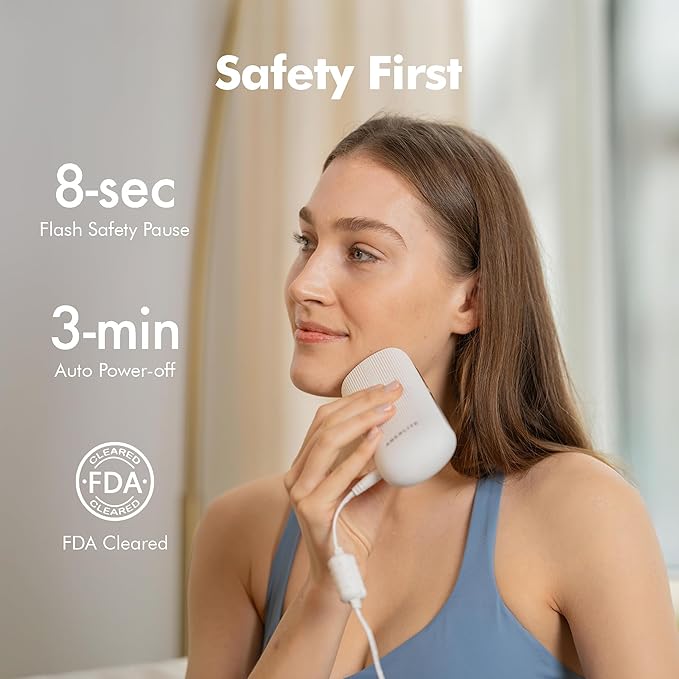 Aberlite Luxe - IPL Laser Hair Removal Device for Women &amp Men - Painless w/Sapphire Cooling Double Pulse Auto Scan 4 Modes 5 Intensity Levels - At Home Intense Pulsed Light (IPL) System (White