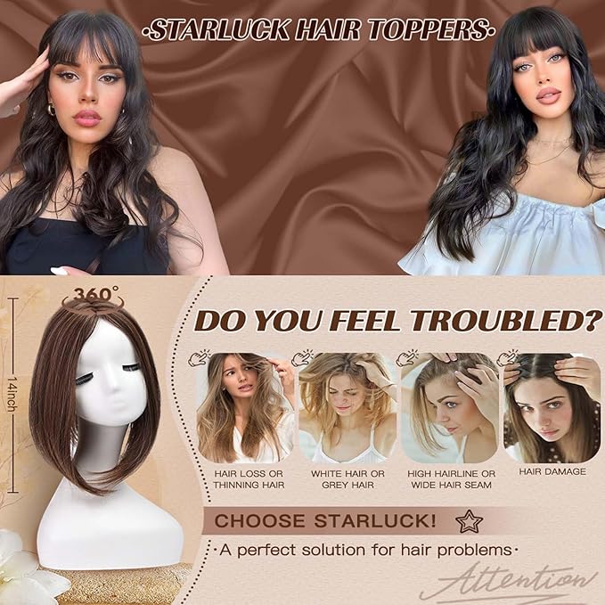Clip in Hair Pieces for Women Toppers bangs hair clip Thinning Extensions Pieces Wiglets Covers Sparse hair loss