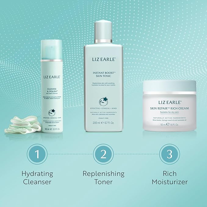 Liz Earle Skin Repair Rich Face Cream - Hydration Boosting Face Moisturizer with a Luxurious Cream Texture - Leaves Skin Feeling Soothed &amp Comforted (50 ml)