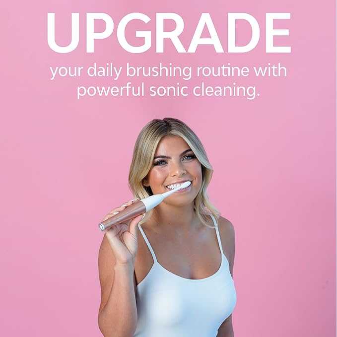 Tao Clean UV Sanitizing Sonic Toothbrush and Cleaning Station Electric Toothbrush Dual Speed Setting Rose Gold