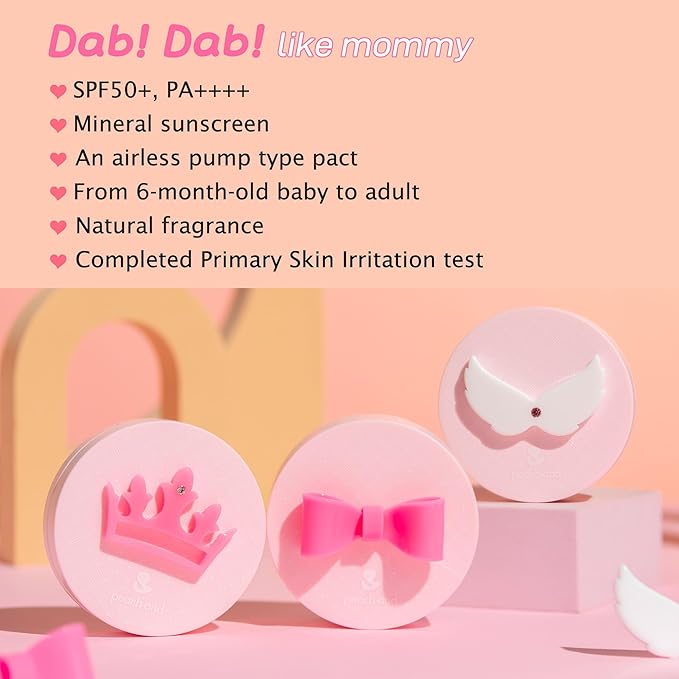 peach and Baby Kids Mineral Sun Cushion SPF50+ PA++++ (Pink Ribbon)