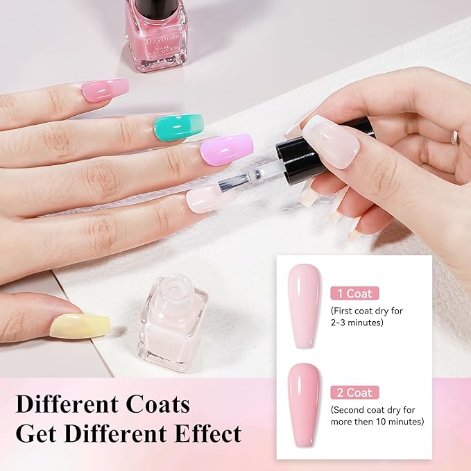 Nail Polish Set Quick Dry-24Pcs Regular Fingernail Polish Bulk White Nude Pink Red Green Blue Long Lasting French Nail Art DIY Home Gift Set for Women