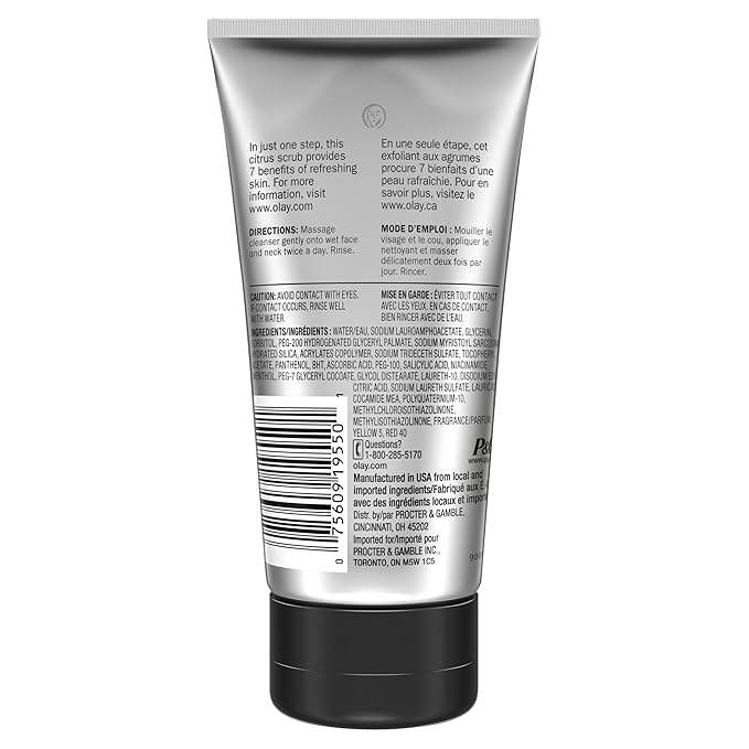 Olay Total Effects Citrus Facial Cleanser and Scrub 5.0 Ounces (Pack of 3)