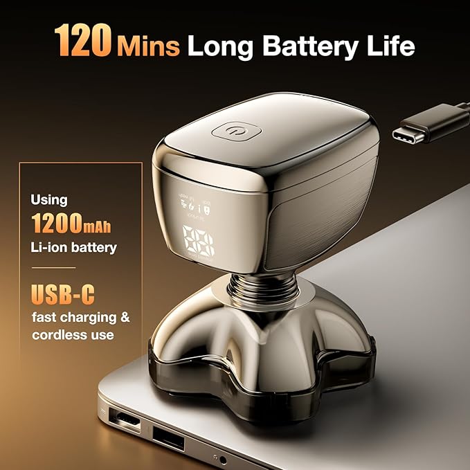 5D Head Shavers for Bald Men - 6 in 1 kensen Upgraded Magnetic Head Body Shaver for Mens Wet/Dry Bald Head Shavers for Men IPX6 Waterproof LED Display with USB-C Charge Head Razors for Bald Mens Gift