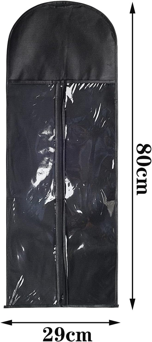 10 Packs 31.5in Extra Long Hair Extensions Storage Bag Folding Wig Bags Dust Proof Wigs Carrier Bags with Strong Durable Zipper for Home Salon Organizer (Black)