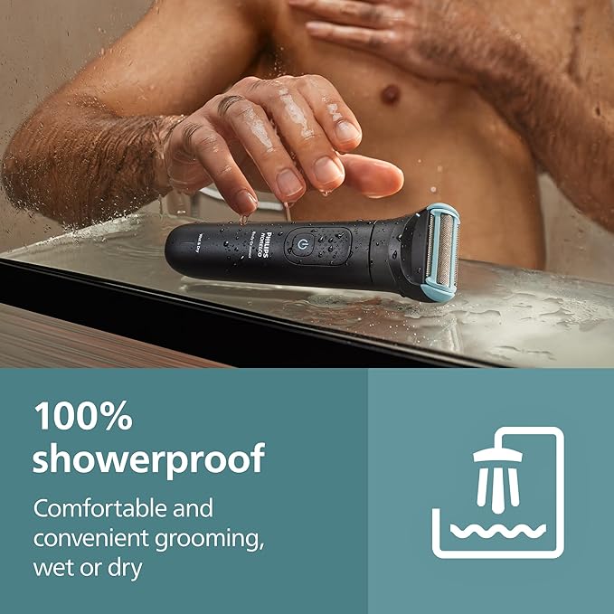Philips Norelco Body Groomer 5000 Series Intimate Hair Trimmer &amp Shaver for Men with Dual 100% Showerproof Full Body Shave &amp Trim Heads and Two Bi-Directional Body Hair Combs BG5495/50