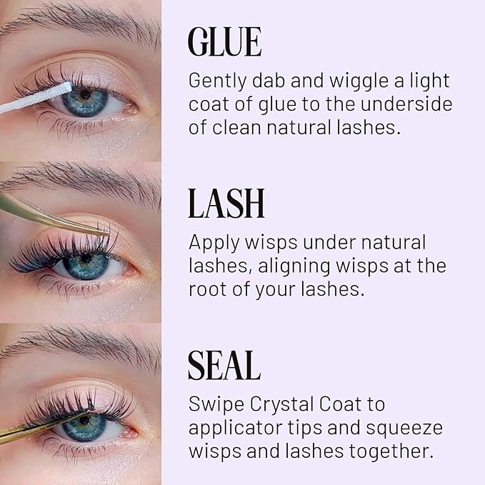 Lilac St - Originals Natural Faux Eyelash Clusters (12mm 3 Pack) - Natural Look - DIY Lash Extension Wisps - Lightweight &amp Lifelike - Lasts 10 Days - Cruelty Free Vegan Women Founded - 30 Lashe