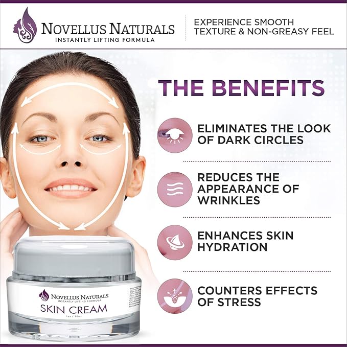 Novellus Naturals- Instant Lifting Formula- Luxury Facial Moisturizer- Anti-Aging Ingredients Designed to Diminish Fine Lines and Wrinkles Even Skintone and Complexion- Extensive Hydration