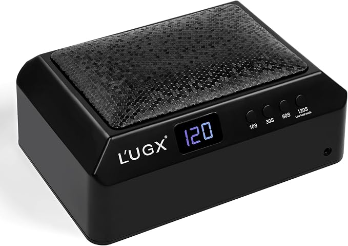 L'UGX Professional Nail Lamp for Gel Polish Dryer 72W LED UV Nail Lights with Arm Rest Pillow &amp Retractable TrayPerfect for Manicure &amp Pedicure at Salon &amp Home Black